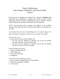 Grade 4 Mathematics Data Analysis, Probability, and Discrete Math: Lesson 4