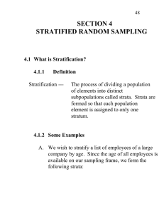 SECTION 4 STRATIFIED RANDOM SAMPLING