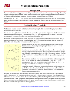 Multiplication Principle Background