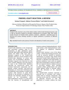 FRIEDEL-CRAFT REACTION: A REVIEW Prajapati et al.