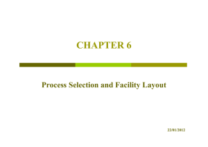 CHAPTER 6 Process Selection and Facility Layout 22/01/2012
