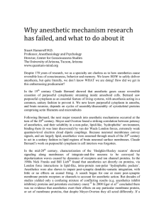 Why anesthetic mechanism research