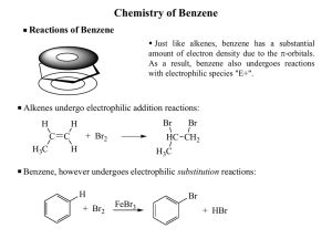 Chemistry of Benzene  Reactions of Benzene