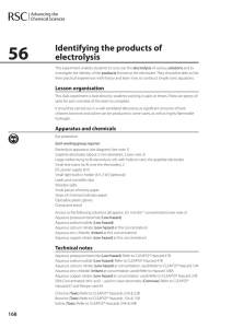 56 Identifying the products of electrolysis
