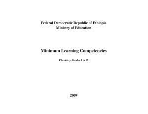 Minimum Learning Competencies  Federal Democratic Republic of Ethiopia Ministry of Education