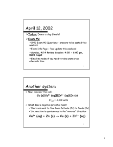 April 12, 2002 Ø Today: Exam #3