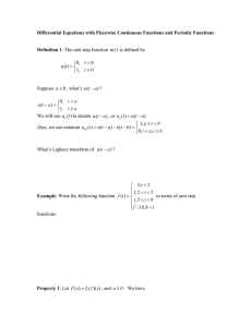 Differential Equations with Piecewise Continuous Functions and Periodic Functions Definition 1