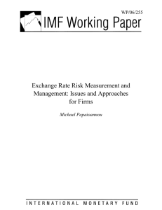 Exchange Rate Risk Measurement and Management: Issues and Approaches for Firms WP/06/255
