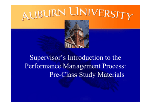 Supervisor’s Introduction to the Performance Management Process: Pre-Class Study Materials 1