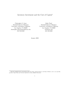 Inventory Investment and the Cost of Capital