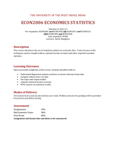 ECON2006 ECONOMICS STATISTICS Description THE UNIVERSITY OF THE WEST INDIES, MONA