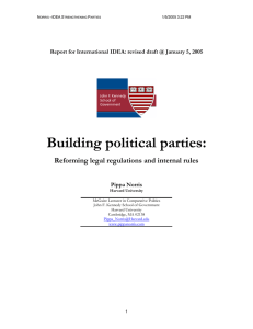 Building political parties: Reforming legal regulations and internal rules