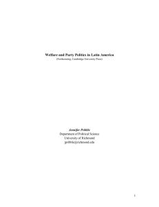 Welfare and Party Politics in Latin America Department of Political Science