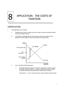 8 APPLICATION:  THE COSTS OF TAXATION CHAPTER OUTLINE: