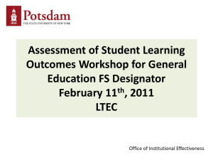 Assessment of Student Learning Outcomes Workshop for General Education FS Designator February 11