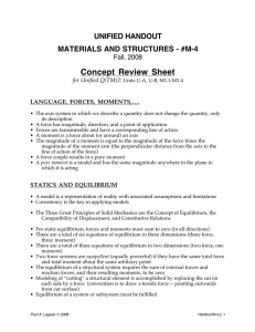 Concept  Review  Sheet UNIFIED HANDOUT MATERIALS AND STRUCTURES - #M-4
