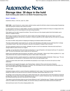 Storage idea: 30 days in the hold Automotive News