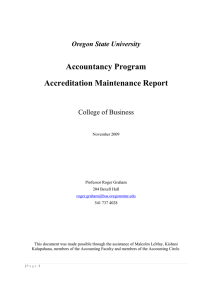 Accountancy Program Accreditation Maintenance Report Oregon State University