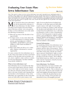 Iowa Inheritance Tax Evaluating Your Estate Plan: Ag Decision Maker