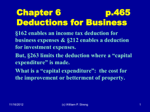 Chapter 6         ... Deductions for Business