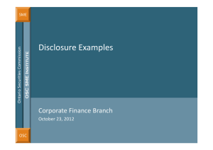 Disclosure Examples Corporate Finance Branch October 23, 2012 e