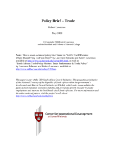 Policy Brief – Trade Robert Lawrence May 2008