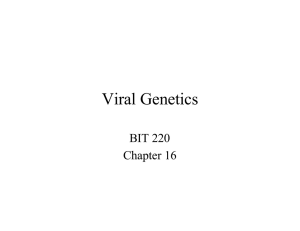 Viral Genetics BIT 220 Chapter 16