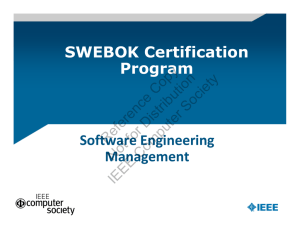 Software Engineering  Management SWEBOK Certification Program