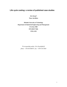 Life cycle costing: a review of published case studies