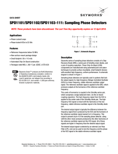 SPD1101/SPD1102/SPD1103-111: Sampling Phase Detectors Applications Features