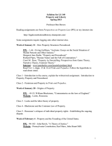 Syllabus for LS 140 Property and Liberty Spring 2013