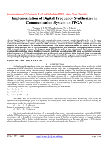 Implementation of Digital Frequency Synthesizer in Communication System on FPGA