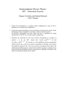 Semiconductor Device Theory:  BJT – Theoretical Exercise Dragica Vasileska and Gerhard Klimeck