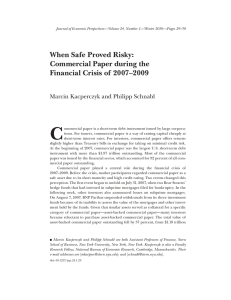 C When Safe Proved Risky: Commercial Paper during the Financial Crisis of 2007–2009