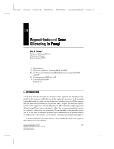 Repeat-Induced Gene Silencing in Fungi 15 ∗