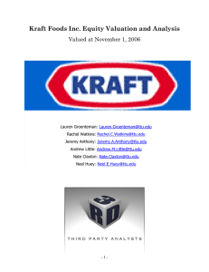 Kraft Foods Inc. Equity Valuation and Analysis