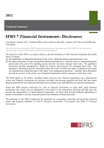 Financial Instruments: Disclosures 2012  Technical Summary
