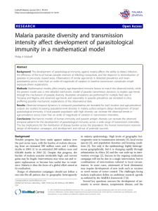 Malaria parasite diversity and transmission intensity affect development of parasitological