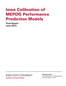 Iowa Calibration of MEPDG Performance Prediction Models Final Report