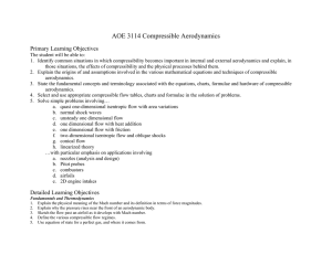 AOE 3114 Compressible Aerodynamics Primary Learning Objectives
