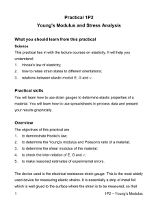 Practical 1P2 Young's Modulus and Stress Analysis