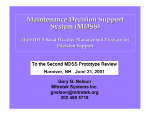Maintenance Decision Support System (MDSS)