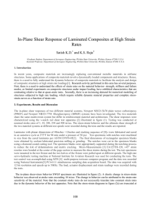 In-Plane Shear Response of Laminated Composites at High Strain Rates Satish K.D.
