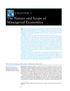 The Nature and Scope of Managerial Economics W