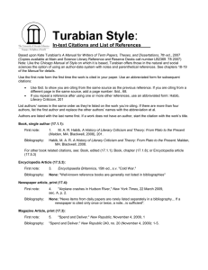 Turabian Style  In-text Citations and List of References