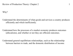 Review of Production Theory: Chapter 2 1 Why?