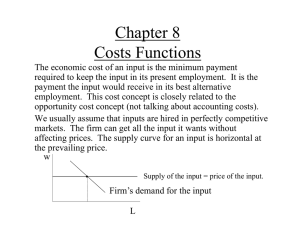 Chapter 8 Costs Functions