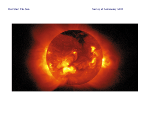 Survey of Astronomy A110 Our Star: The Sun
