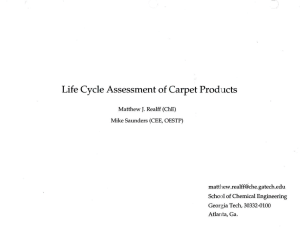 Life Cycle Assessment of Carpet Products