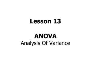 Lesson 13 ANOVA Analysis Of Variance
